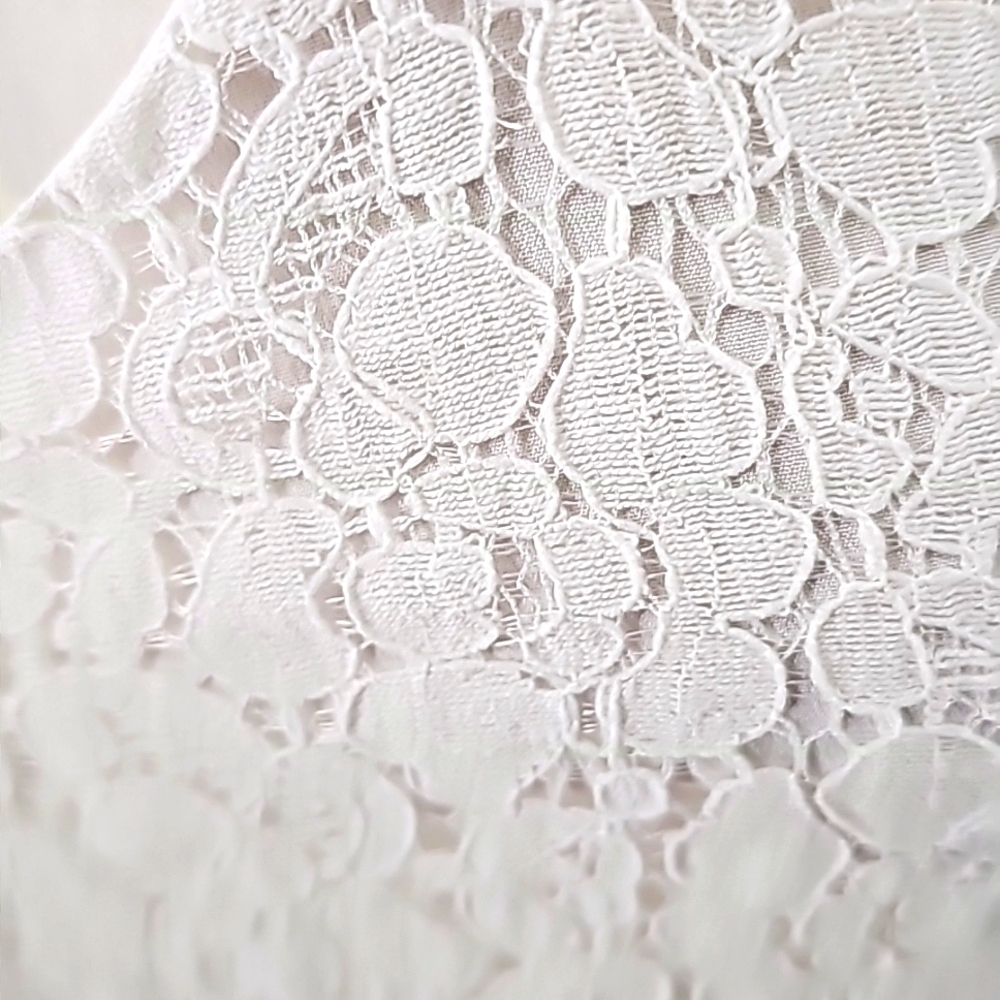 BCBGeneration White Lace Lined Loose Fit Flowy Dress Thin Straps Dainty Summer - Picture 5 of 11